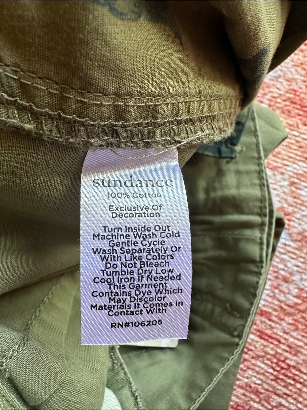 NWT Sundance Romance Meadow Jogger army green embroidered floral patchwork sz 8 - Picture 3 of 8